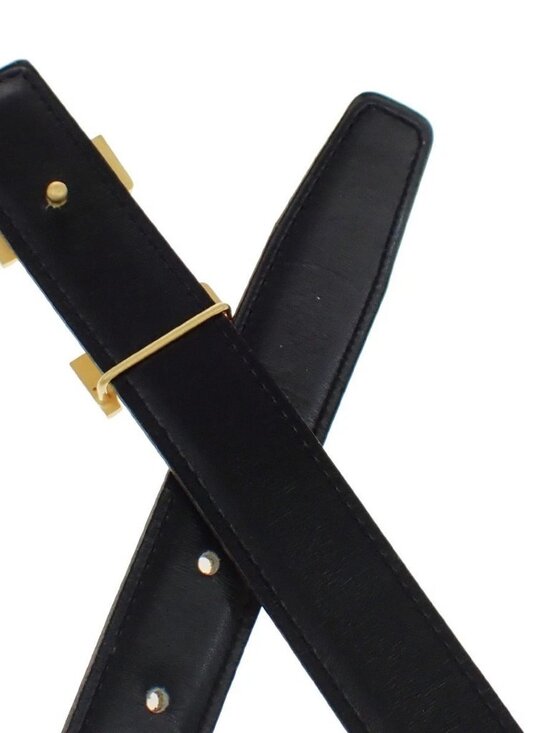 HERMES Logo Constance H Buckle Belt Size 65 Leather Yellow Black France 34RL638 main image 5